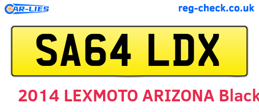 SA64LDX are the vehicle registration plates.