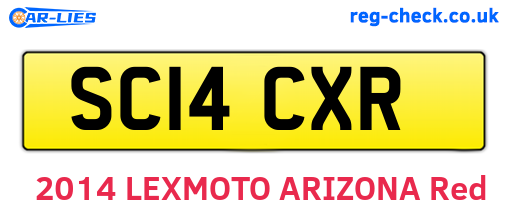 SC14CXR are the vehicle registration plates.