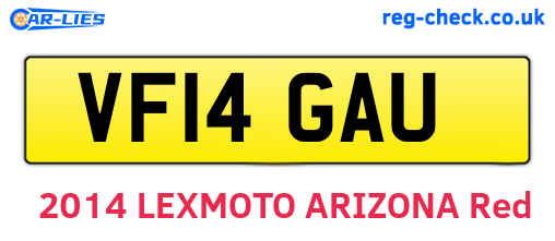 VF14GAU are the vehicle registration plates.