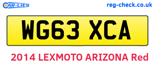 WG63XCA are the vehicle registration plates.