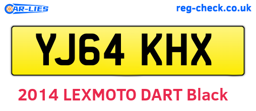 YJ64KHX are the vehicle registration plates.