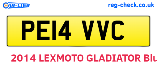 PE14VVC are the vehicle registration plates.