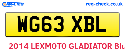 WG63XBL are the vehicle registration plates.