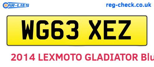WG63XEZ are the vehicle registration plates.