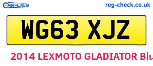 WG63XJZ are the vehicle registration plates.