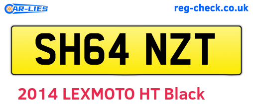 SH64NZT are the vehicle registration plates.