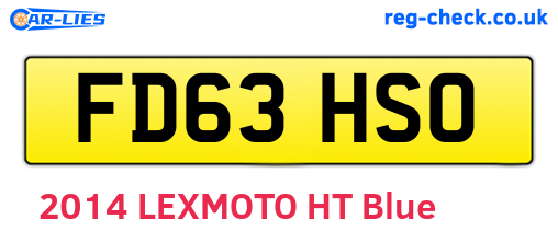 FD63HSO are the vehicle registration plates.