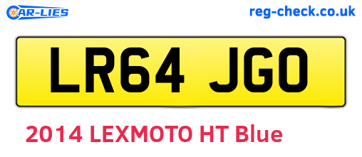 LR64JGO are the vehicle registration plates.