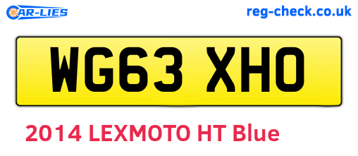 WG63XHO are the vehicle registration plates.