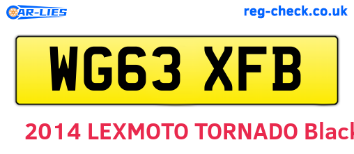 WG63XFB are the vehicle registration plates.