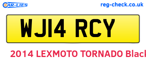 WJ14RCY are the vehicle registration plates.
