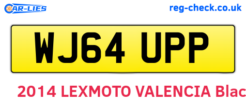 WJ64UPP are the vehicle registration plates.