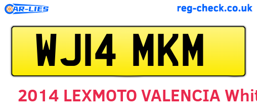 WJ14MKM are the vehicle registration plates.