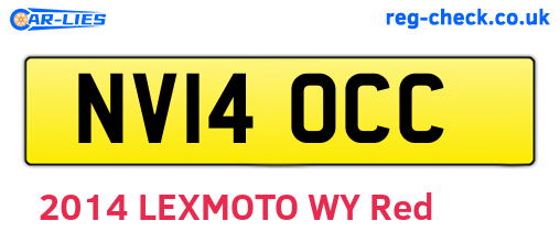 NV14OCC are the vehicle registration plates.