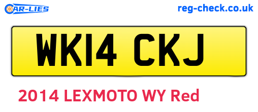 WK14CKJ are the vehicle registration plates.