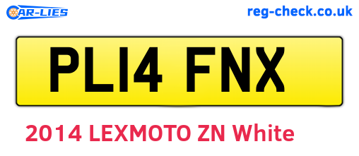 PL14FNX are the vehicle registration plates.