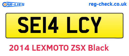 SE14LCY are the vehicle registration plates.