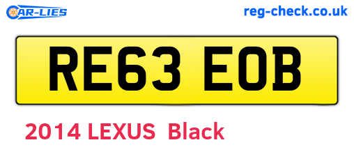 RE63EOB are the vehicle registration plates.