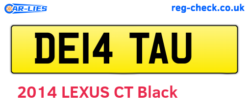 DE14TAU are the vehicle registration plates.