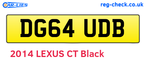 DG64UDB are the vehicle registration plates.