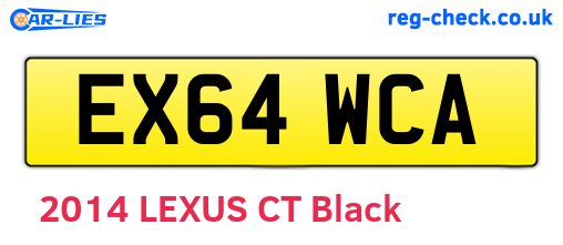 EX64WCA are the vehicle registration plates.