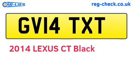 GV14TXT are the vehicle registration plates.