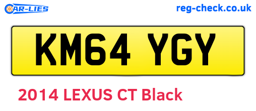 KM64YGY are the vehicle registration plates.