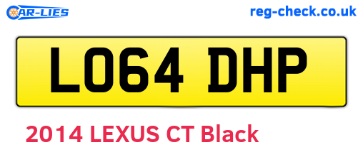 LO64DHP are the vehicle registration plates.