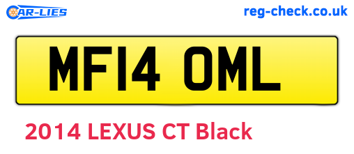 MF14OML are the vehicle registration plates.