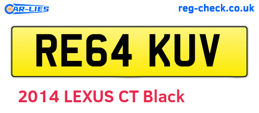 RE64KUV are the vehicle registration plates.