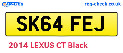 SK64FEJ are the vehicle registration plates.