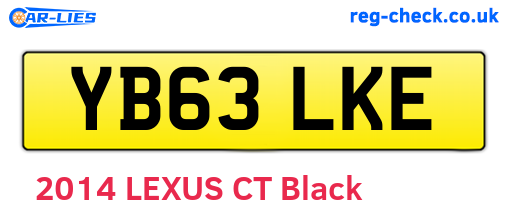 YB63LKE are the vehicle registration plates.
