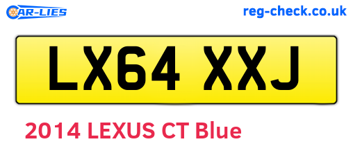 LX64XXJ are the vehicle registration plates.