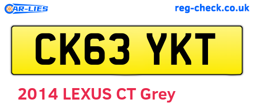 CK63YKT are the vehicle registration plates.