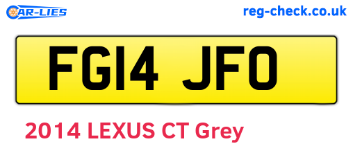 FG14JFO are the vehicle registration plates.