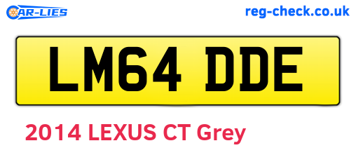 LM64DDE are the vehicle registration plates.