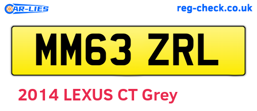 MM63ZRL are the vehicle registration plates.