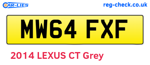 MW64FXF are the vehicle registration plates.