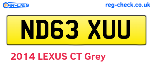 ND63XUU are the vehicle registration plates.
