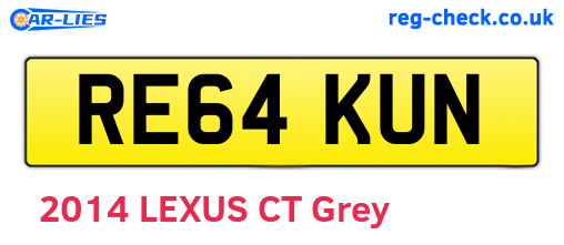 RE64KUN are the vehicle registration plates.