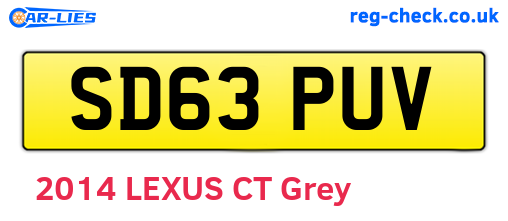SD63PUV are the vehicle registration plates.