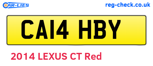CA14HBY are the vehicle registration plates.
