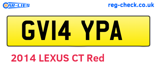 GV14YPA are the vehicle registration plates.