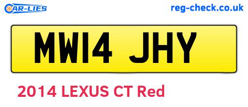 MW14JHY are the vehicle registration plates.