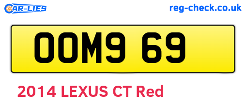 OOM969 are the vehicle registration plates.