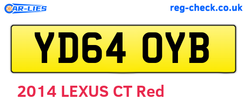 YD64OYB are the vehicle registration plates.