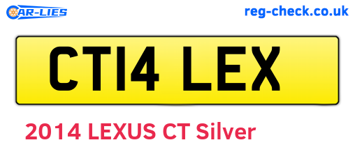CT14LEX are the vehicle registration plates.