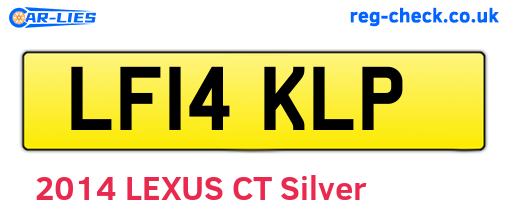 LF14KLP are the vehicle registration plates.