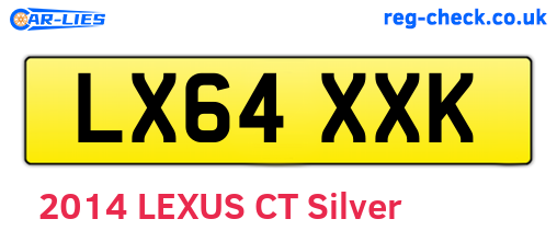 LX64XXK are the vehicle registration plates.