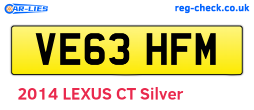 VE63HFM are the vehicle registration plates.